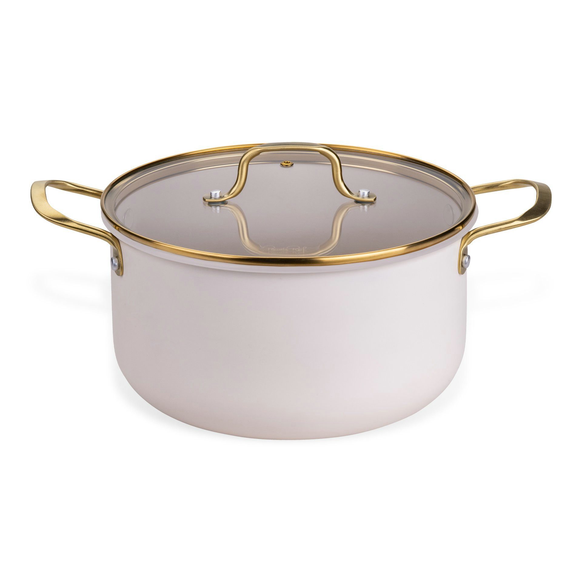 FACKELMANN Kochtopf mit Deckel, Kochgeschirr, Aluminiumtopf, Pastell-Beige