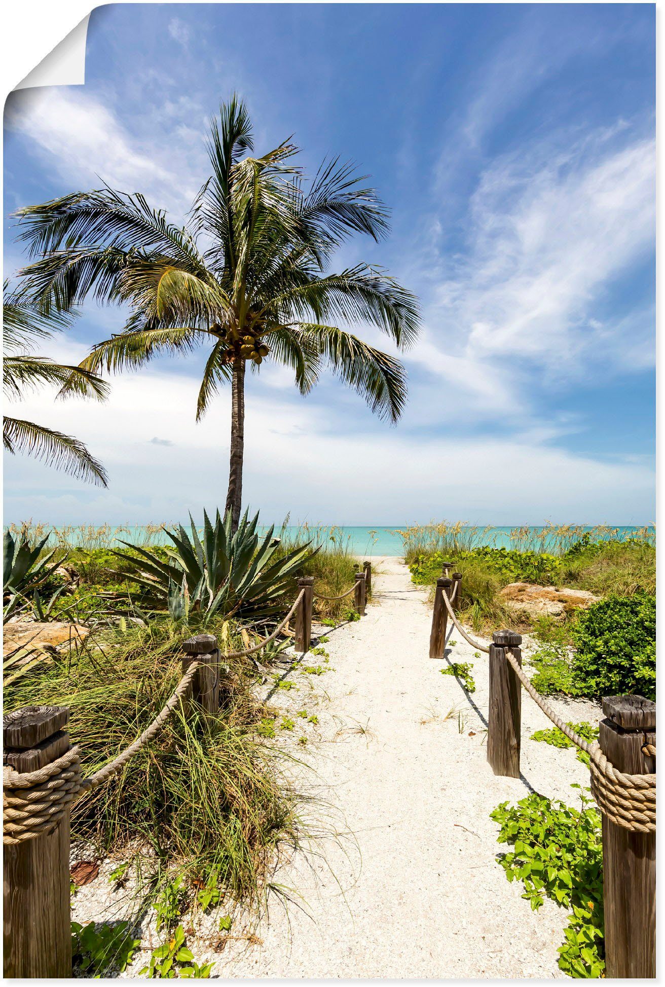 Größen Strandbilder in II, als Wandbild Wandaufkleber zum Weg oder Leinwandbild, versch. Artland St), Alubild, Strand (1 Poster