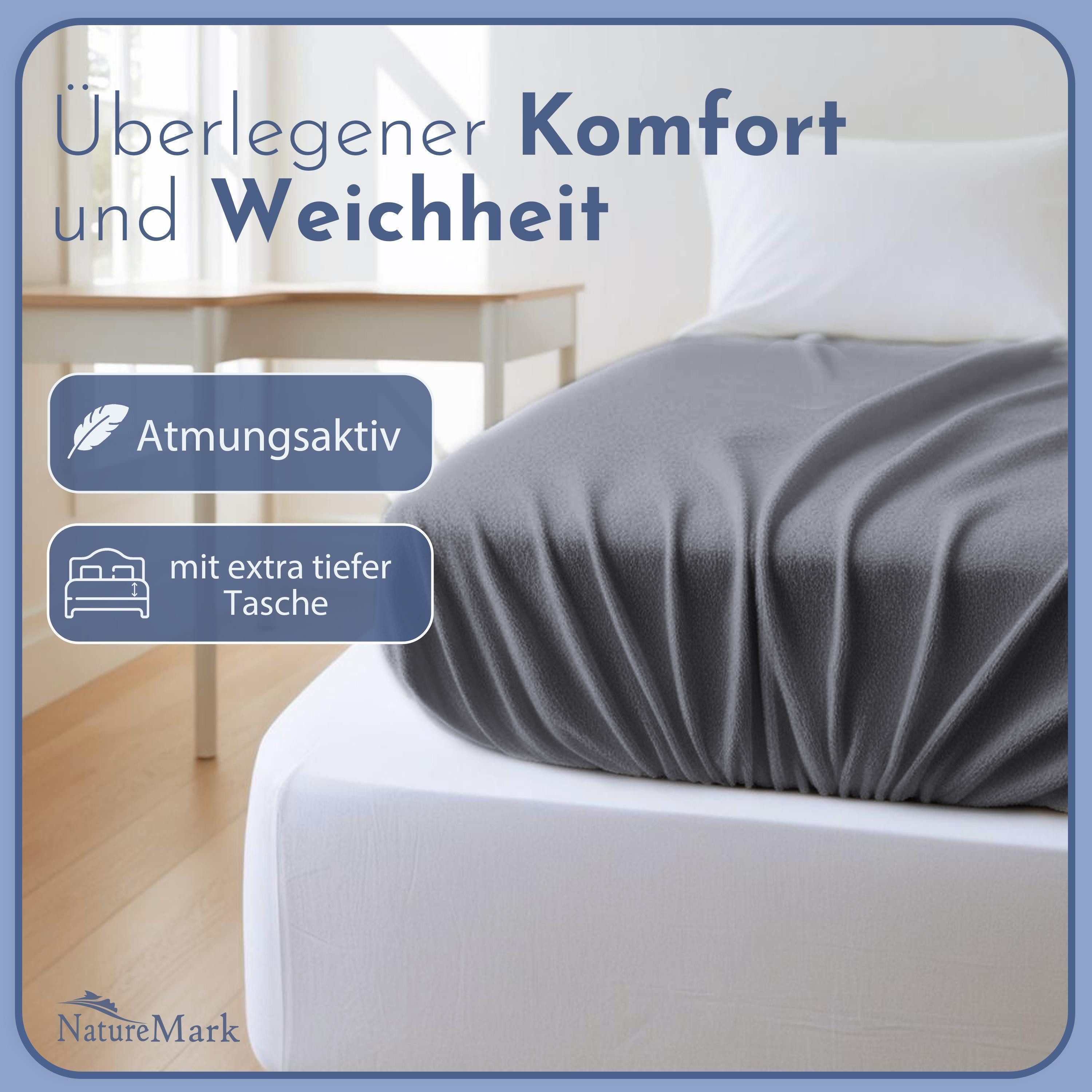 NatureMark Spannbettlaken Frottee Spannbettlaken, 80% Baumwolle günstig online kaufen