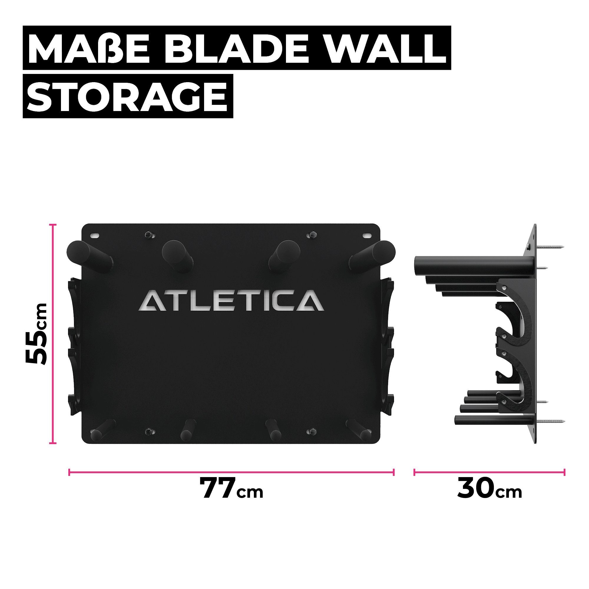 ATLETICA Langhantelständer Blade Wandhalterung Gewichte, kg 150 Bis belastbar