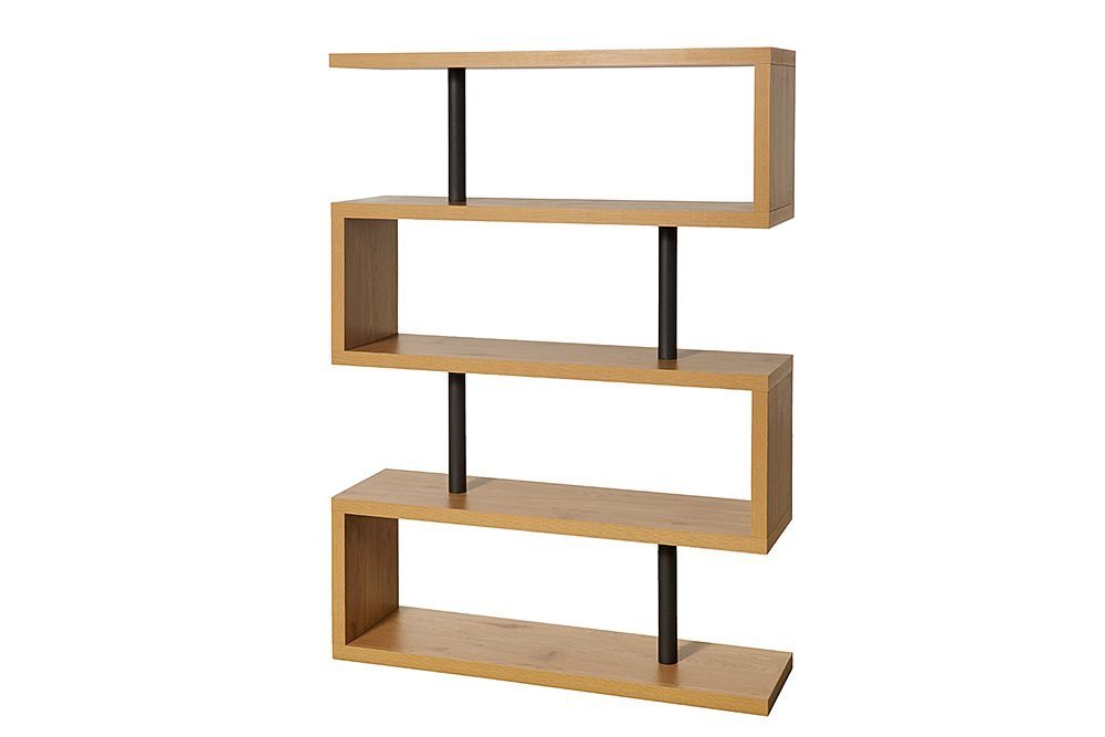 riess-ambiente Standregal SNAKE 165cm natur / schwarz, Einzelartikel 1-tlg., Wohnzimmer · Holzwerkstoff · Metall · Raumteiler · Modern