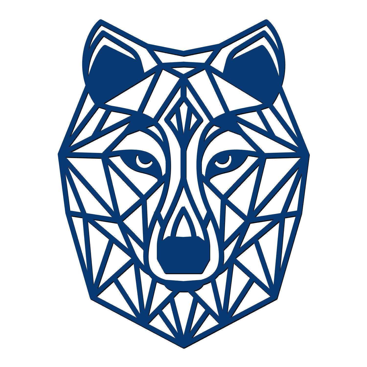 Namofactur 3D-Wandtattoo 3D Wandtattoo Wandbild Wolf aus Holz, Wald Wanddeko Polygon Wolf moderne Wandgestaltung für Adventure Fans