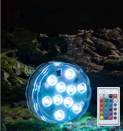 XDeer LED Whirlpoolleuchte Poolbeleuchtung,Unterwasser LED mit Fernbedienung,IP68, Wasserdicht Teichbeleuchtung, 16 RGB Teich Dekoration
