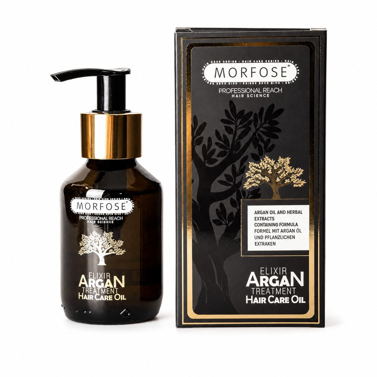 Morfose Haaröl Morfose Professional Argan & Keratin Haarpflegeöl 100ml - 2 Variant, mit Arganöl und pflanzlichen Extrakten