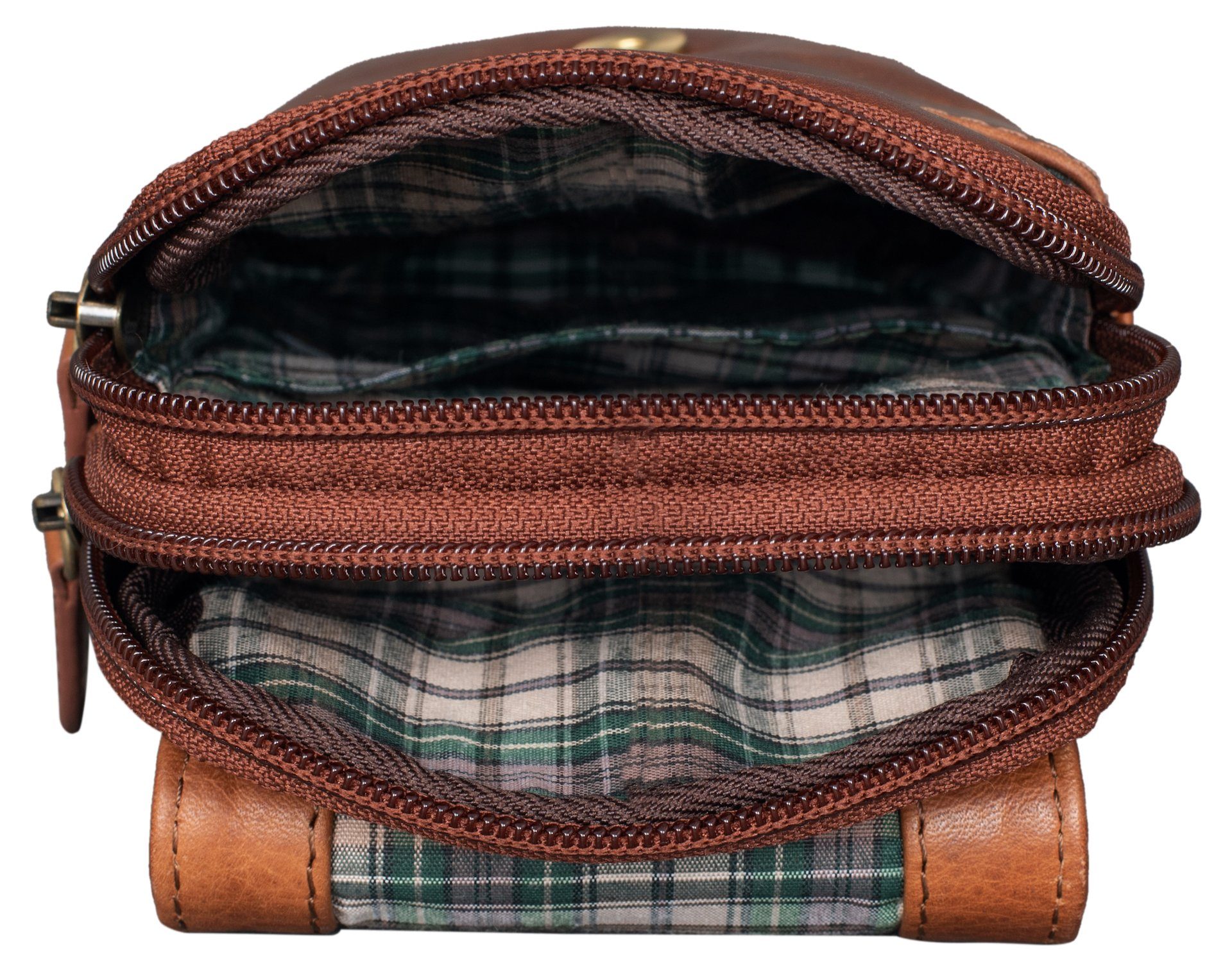 Benthill Gürteltasche Echt Leder Gürteltasche Damen & Herren Hüfttasche Wandertasche, Reißverschlussfach