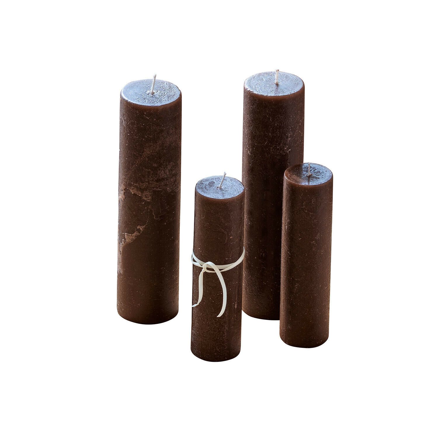 Mirabeau Stumpenkerze Kerze 4er Set Avinal dunkelbraun (4er Set, 4er Set) günstig online kaufen
