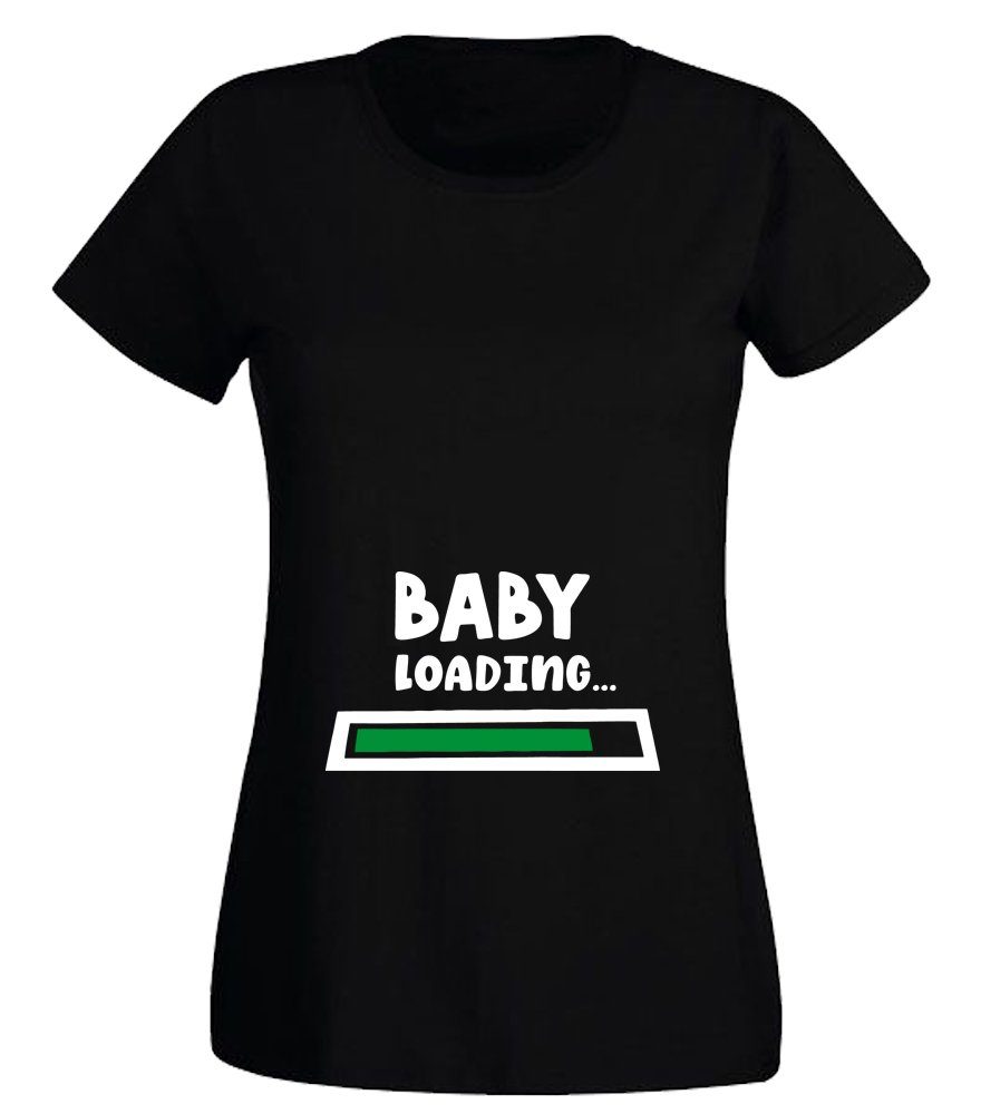 G-graphics T-Shirt Baby loading Slim-fit- Damen T-Shirt mit Statement / Spruch als Frontprint