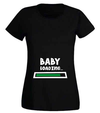 G-graphics T-Shirt Damen T-Shirt - Baby loading mit trendigem Frontprint, Slim-fit, Aufdruck auf der Vorderseite, Spruch/Sprüche/Print/Motiv, für jung & alt