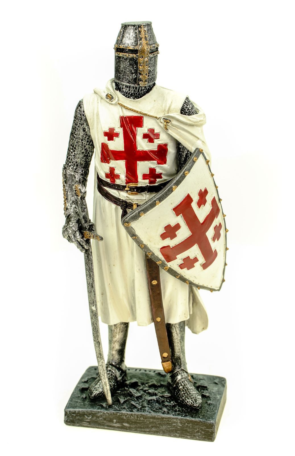 Vogler Dekofigur Ritter des heiligen Grabes mit Schwert und Schild 18cm Figur Templer