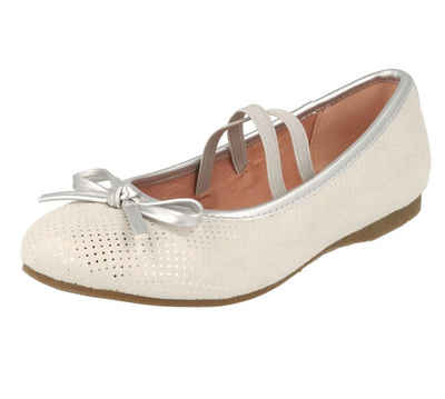 Indigo 422-333 Mädchen Schuhe Hochzeit Konfi Taufe Ballerinas Grau Punkte Ballerina