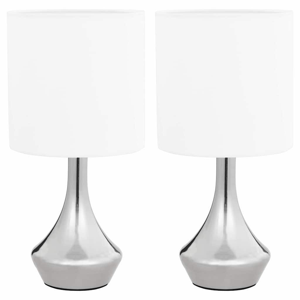 vidaXL Deckenleuchte Tischlampen 2 Stk. Touch-Sensor Weiß E14
