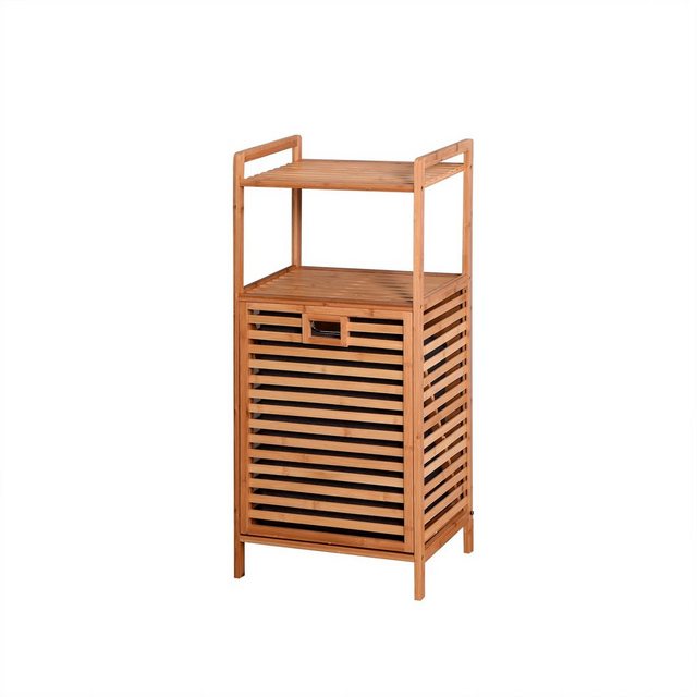 Fangqi Wäschekorb “Badezimmer-Wäschekorb Bambus-Aufbewahrungskorb mit Schublade 44x33x96 cm”