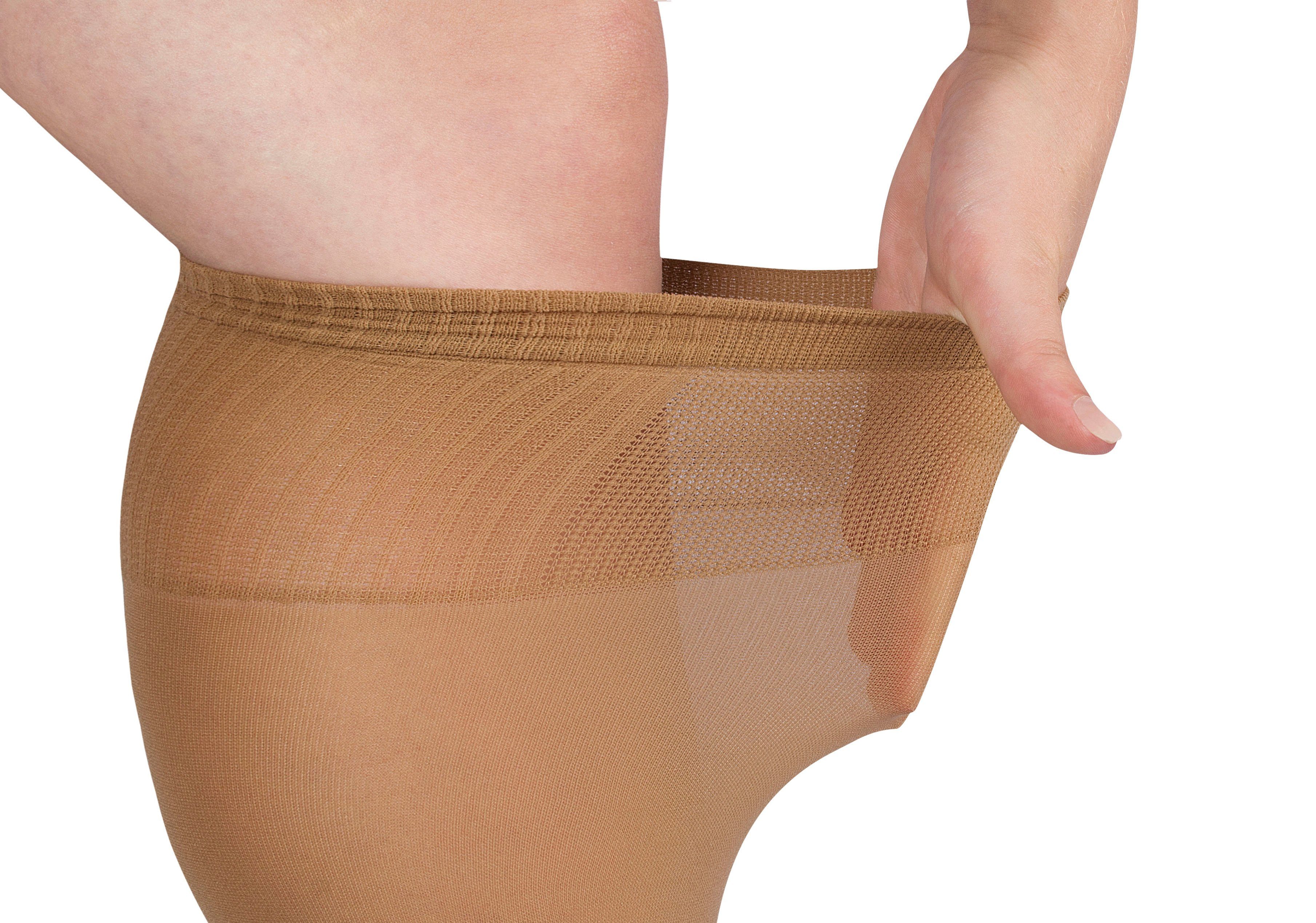 Janastyle Feinkniestrümpfe BIG Feinkniestrümpfe mit extrabreitem Bund (3-Paar) für einen Wadenumfang bis zu 56 cm, für starke Waden