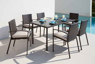 Gartenmöbel Set Polyrattan Braun sdatec.com