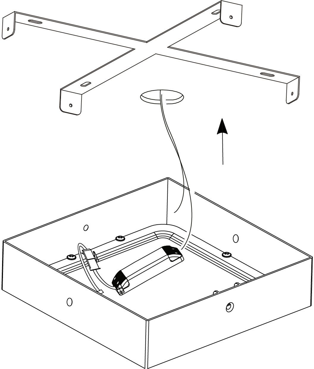 LED FUEVA Aufbauleuchte 1, integriert, Design, fest hoch Neutralweiß, EGLO schlankes 3 nur cm