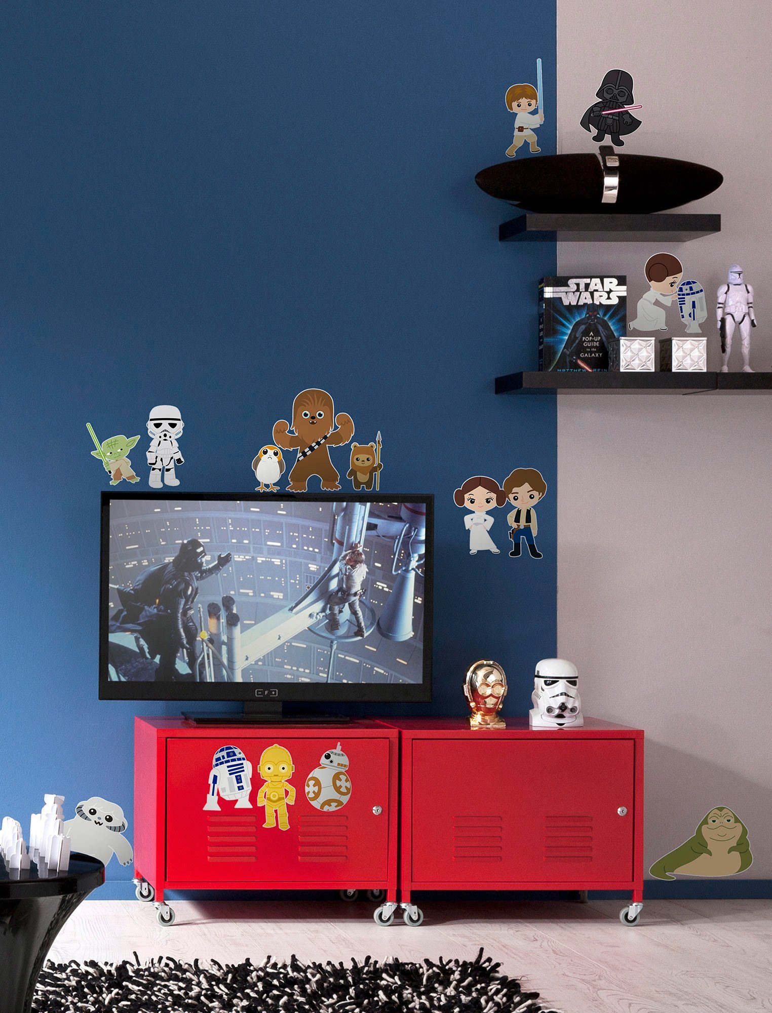 Komar Wandtattoo Star Wars Little Heroes - Größe 50 x 70 cm (15 St), selbstklebend, Wandsticker, Kinderzimmer