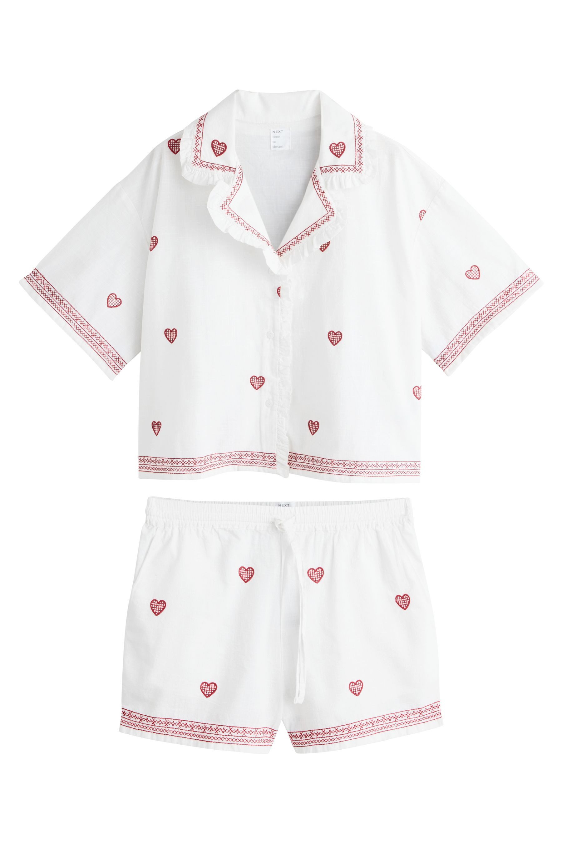Pyjama Pyjama-Set mit geknöpftem Oberteil und Shorts