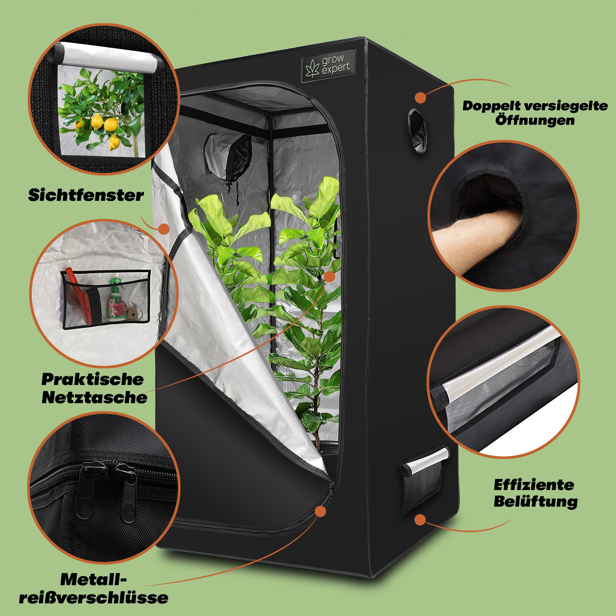 Grow Expert Gewächshaus Grow Box Zelt - 1680D Stoff ultradicht & stärkste R günstig online kaufen