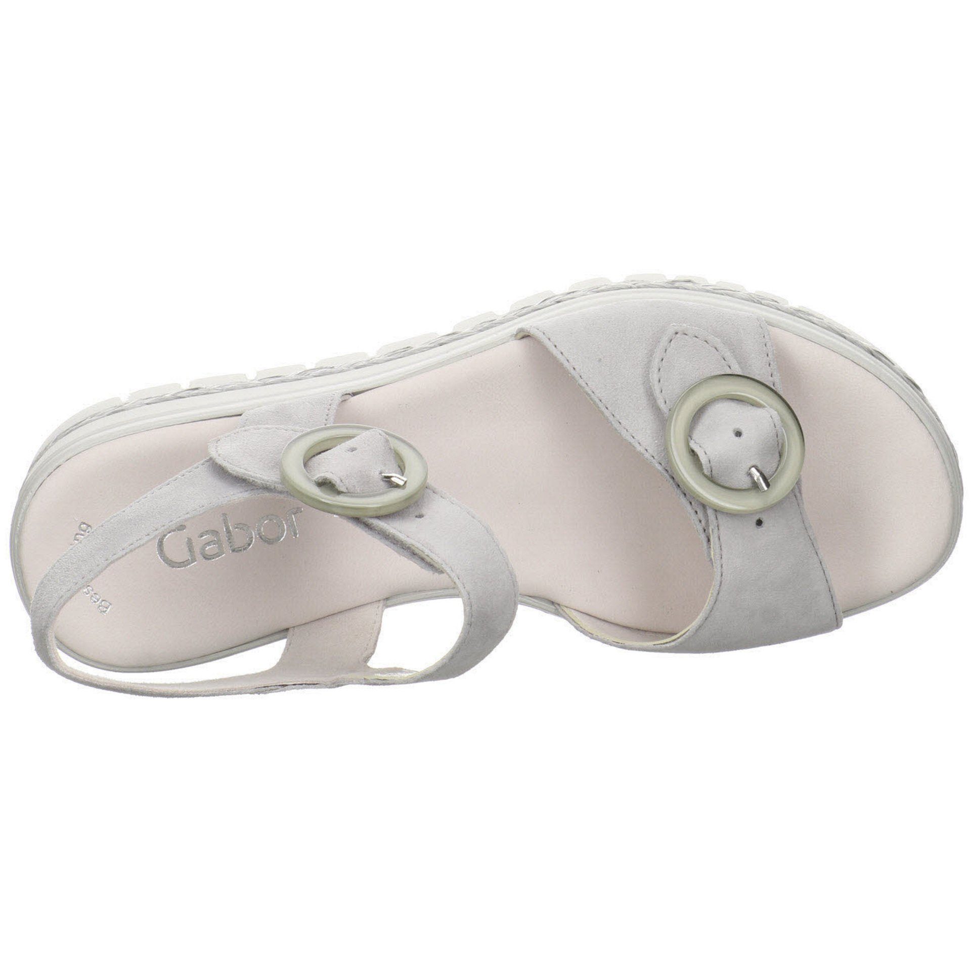 Gabor Damen Sandalen Bequem grey Plateau (light Plateausandaletten Sandale 19) Freizeit Grau Glattleder 