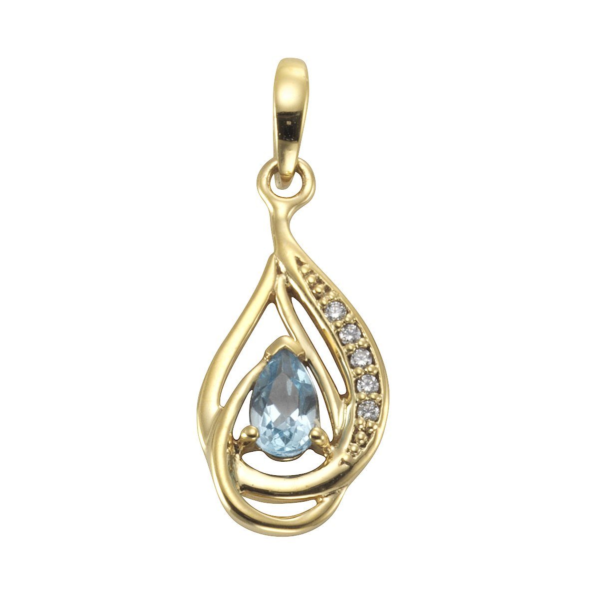 Vivance Kettenanhänger 375/- Gelbgold mit Blautopas/Zirkonia günstig online kaufen