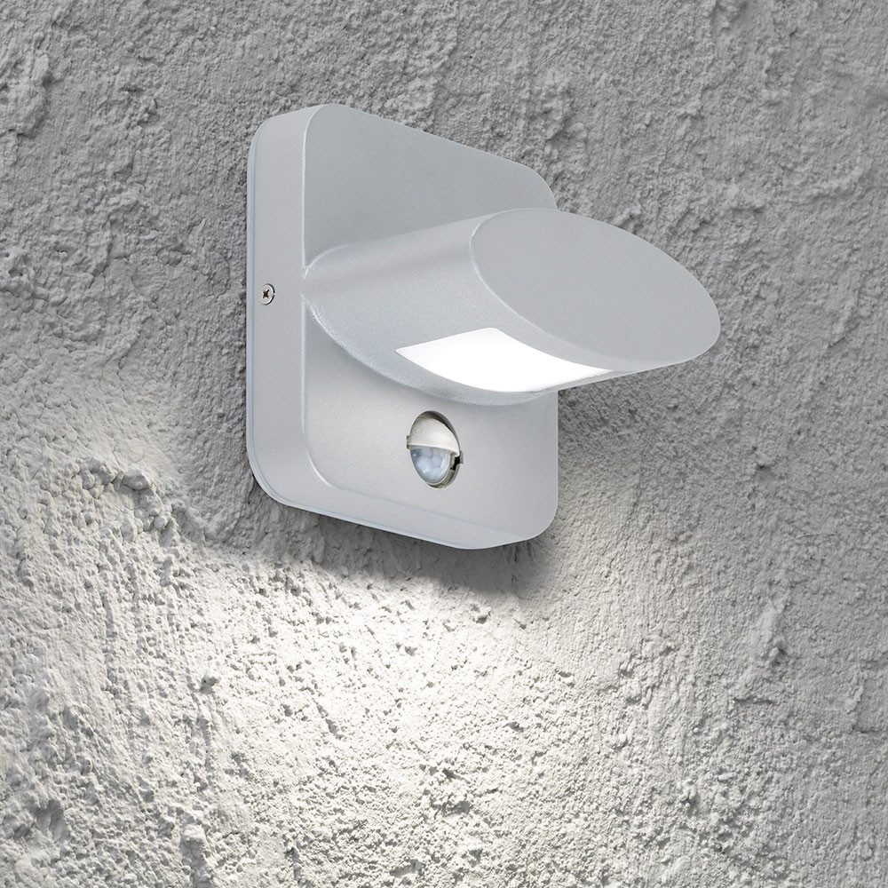 WOFI LED Außen-Wandleuchte, LED-Leuchtmittel fest verbaut, Warmweiß, LED Wand Lampe ALU Spot Garten Bewegungsmelder Terrassen DOWN