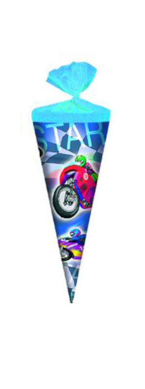 Schultüte Schultüte / Zuckertüte / Länge: 25cm / rund / "Motorrad"