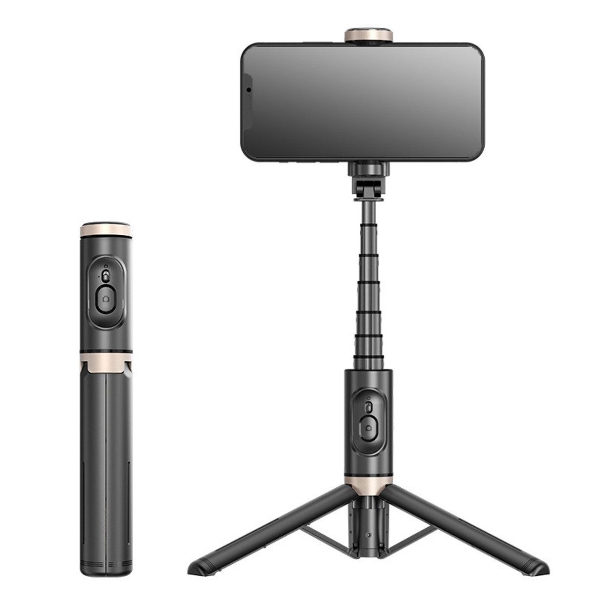 Selfie-Stick Stativ-Selfie-Stick mit Bluetooth Fernbedienung, einstellbar,Aluminium