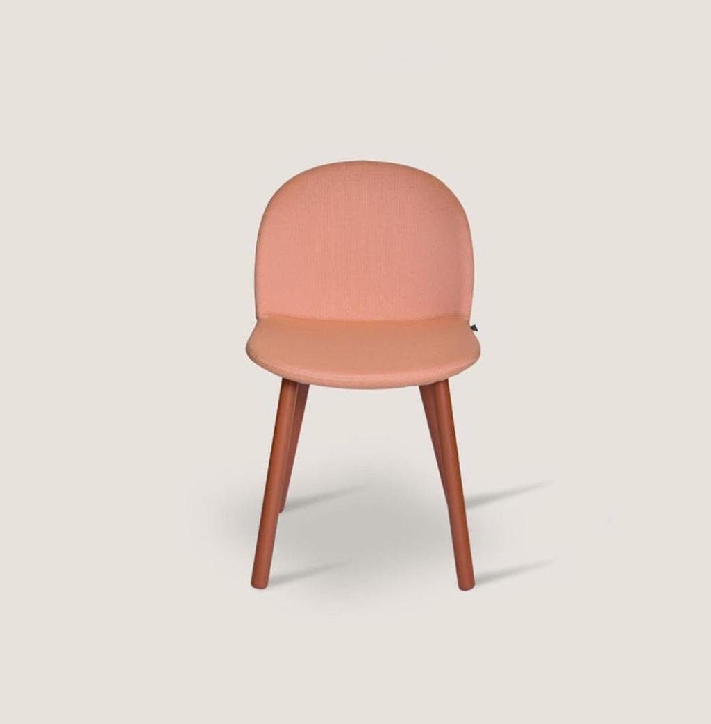 JVmoebel Stuhl St), Rosa Esszimmer in mit Holzfüßen Polsterstuhl (1 Europa Designer Made Stühle
