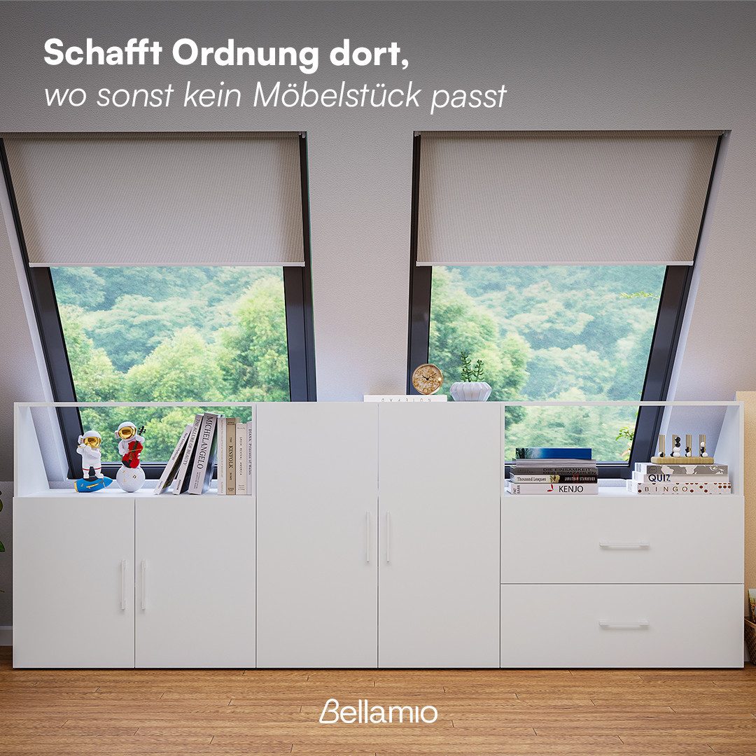 Bellamio Regal Aland Dachschrägenregal 45 Grad-Winkel, Weiß, 90 cm breit mi günstig online kaufen