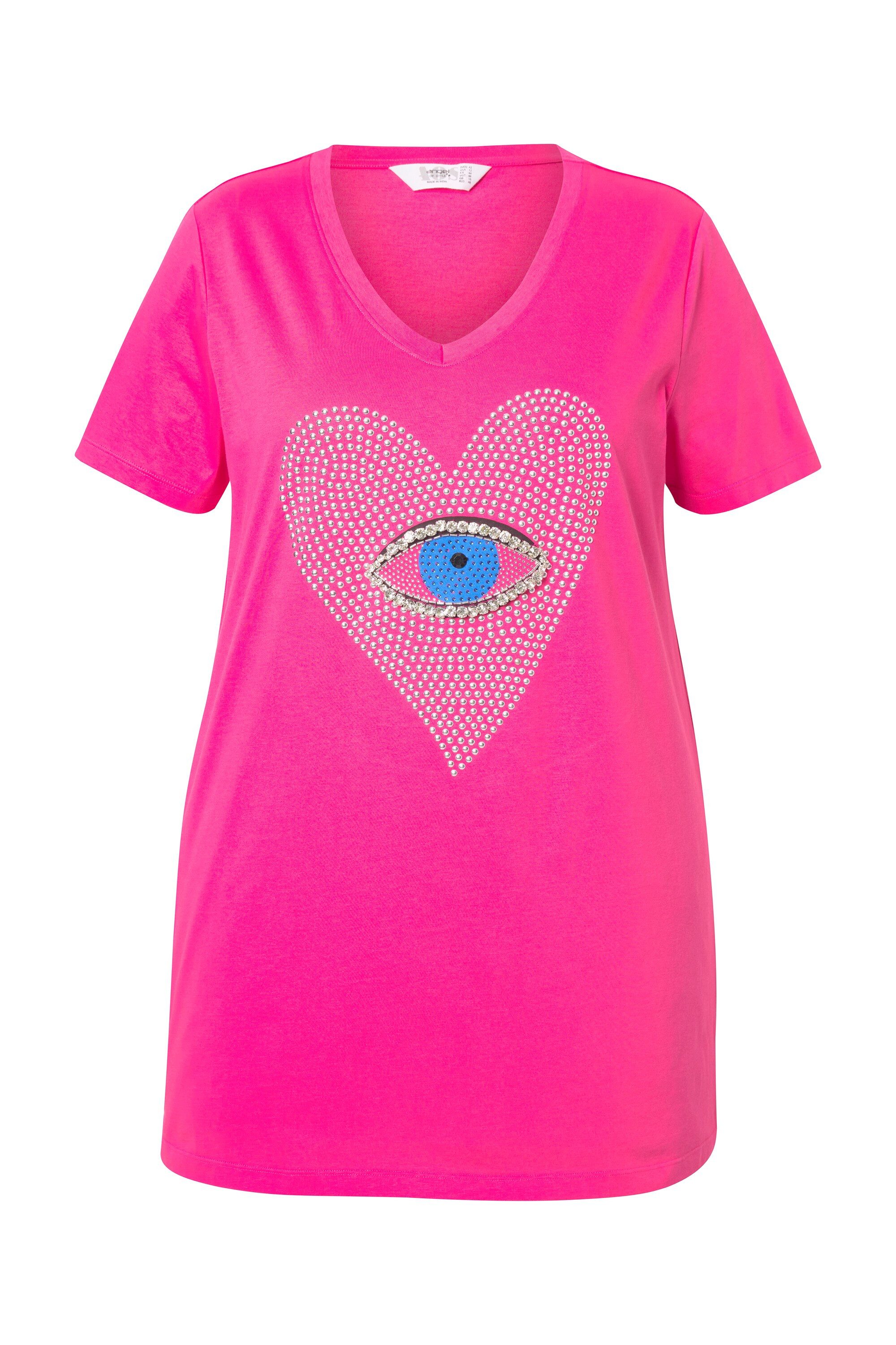 Angel of Style T-Shirt T-Shirt Herz-Auge mit Ziersteinchen Halbarm günstig online kaufen