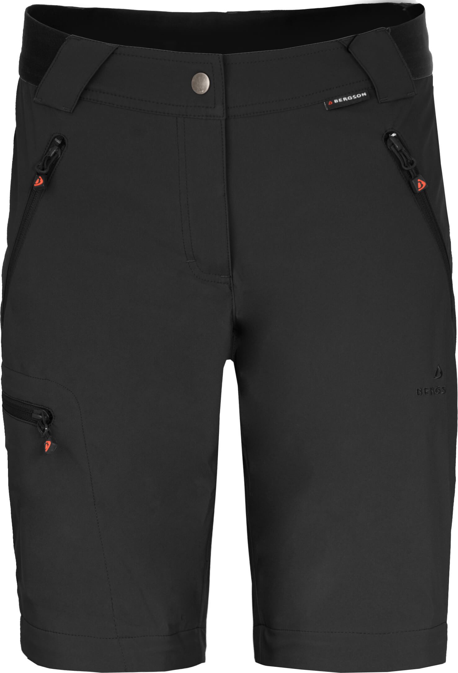 Bergson Outdoorhose TESSE Zipp-Off Damen Softshellhose, winddicht, strapazierfähig, Normalgrößen, schwarz