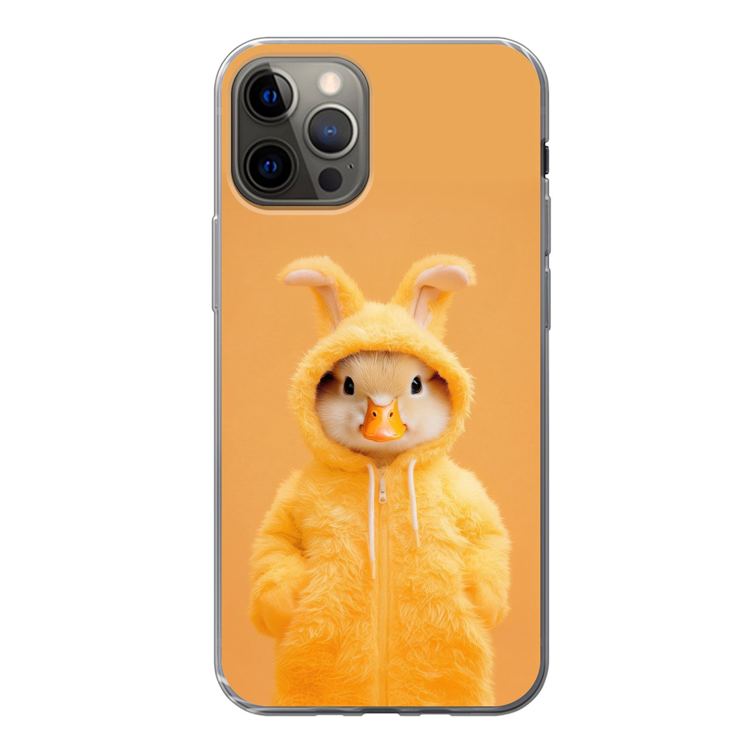 MuchoWow Handyhülle für Apple iPhone 13 Pro Osterhase - Kostüm - Ente, Smartphone-Bumper, Print, Handy Schutzhülle Dünn