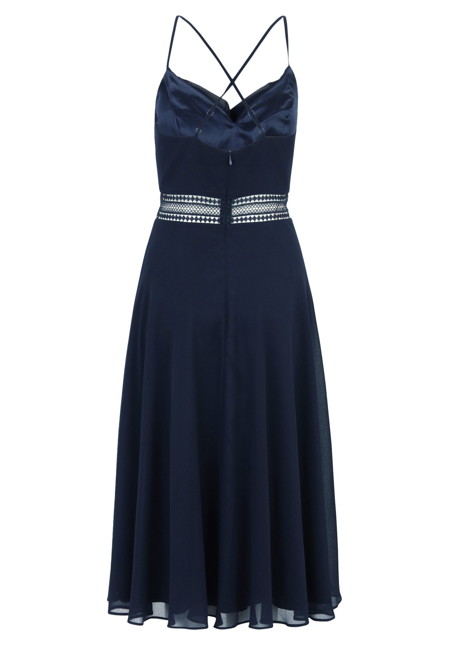 Vera Mont Cocktailkleid Damen mit Wasserfallausschnitt Stickerei