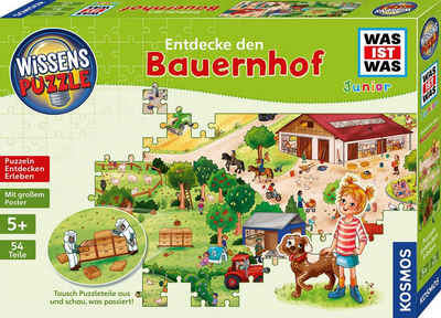 Kosmos Puzzle WAS IST WAS Junior, Entdecke den Bauernhof, 54 Puzzleteile, Made in Germany