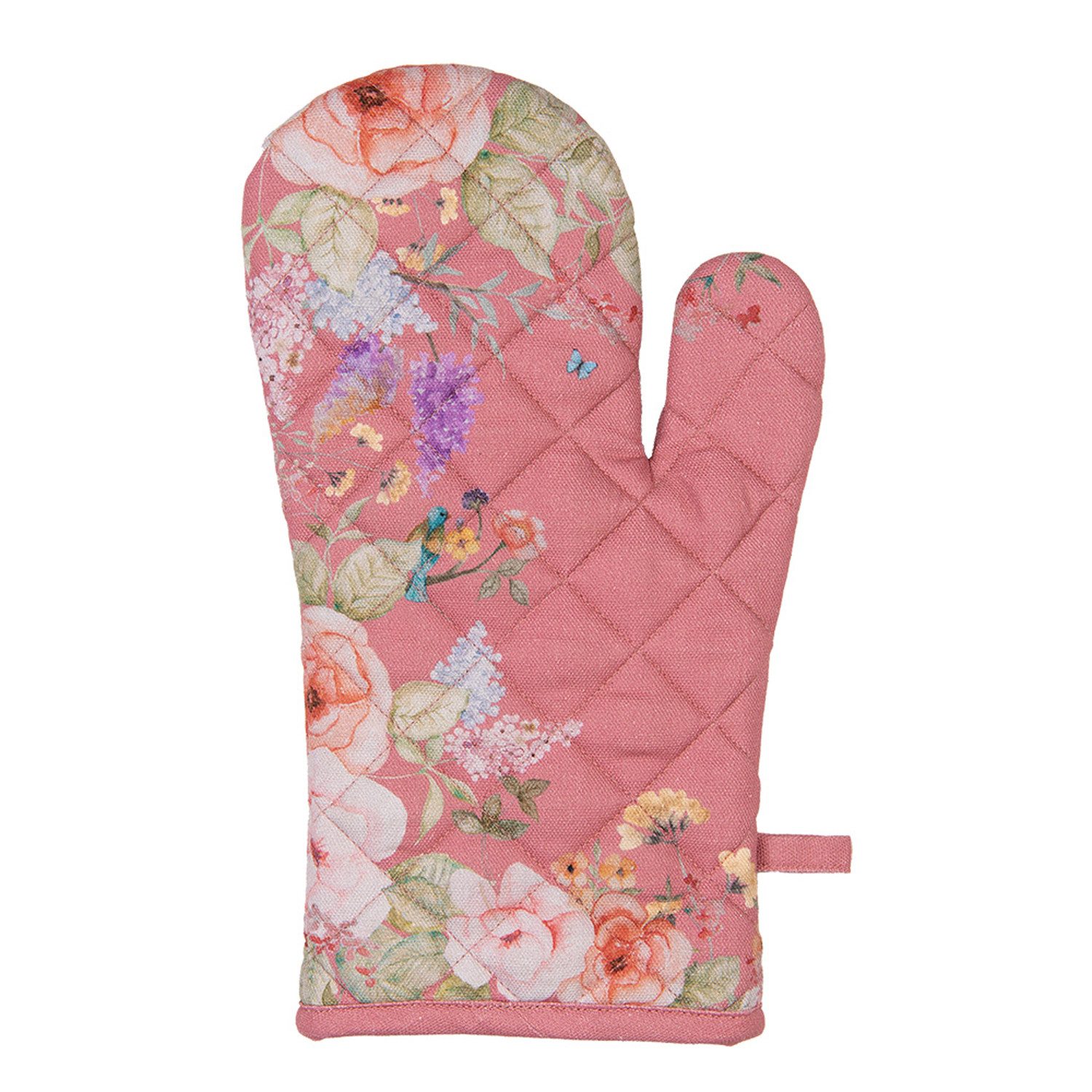 Clayre & Eef Topfhandschuhe Floral Fiesta, (2-tlg., 2-teilig), Ofenhandschuhe wattiert Größe: ca.18x30cm