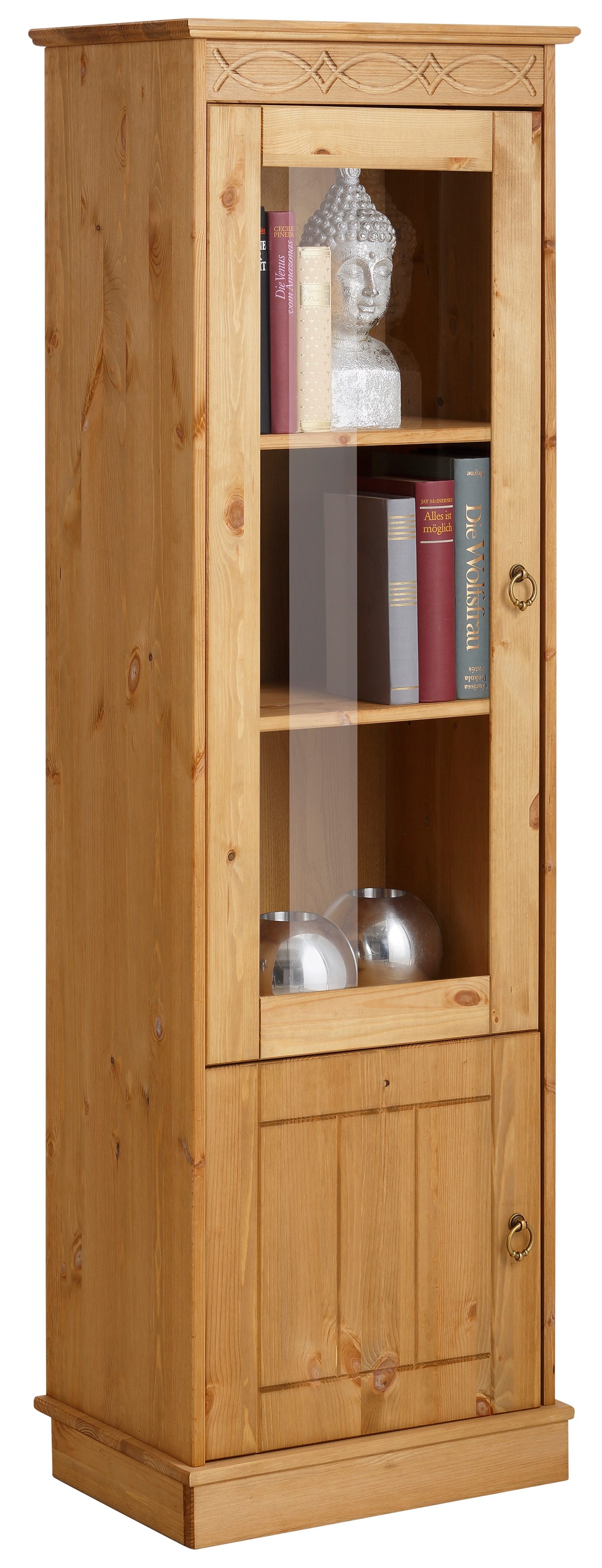 Holz-Vitrine INDRA, Seitenansicht