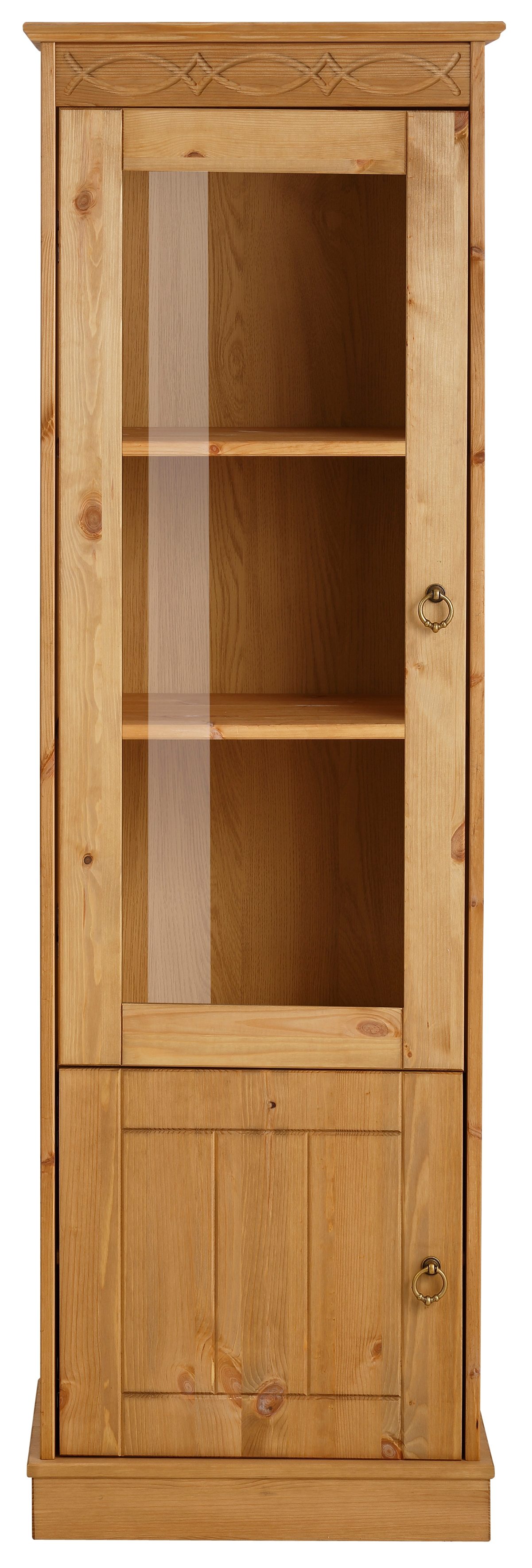 Holz-Vitrine Front, ohne Dekomaterialien