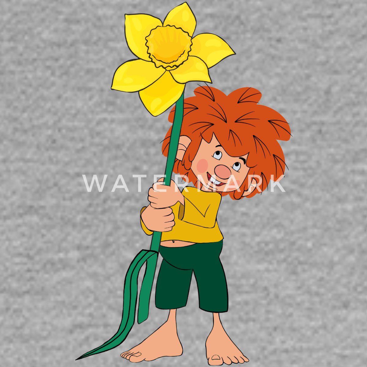 Spreadshirt T-Shirt Pumuckl Design Mit Gelber Blume Frauen Premium T-Shirt günstig online kaufen