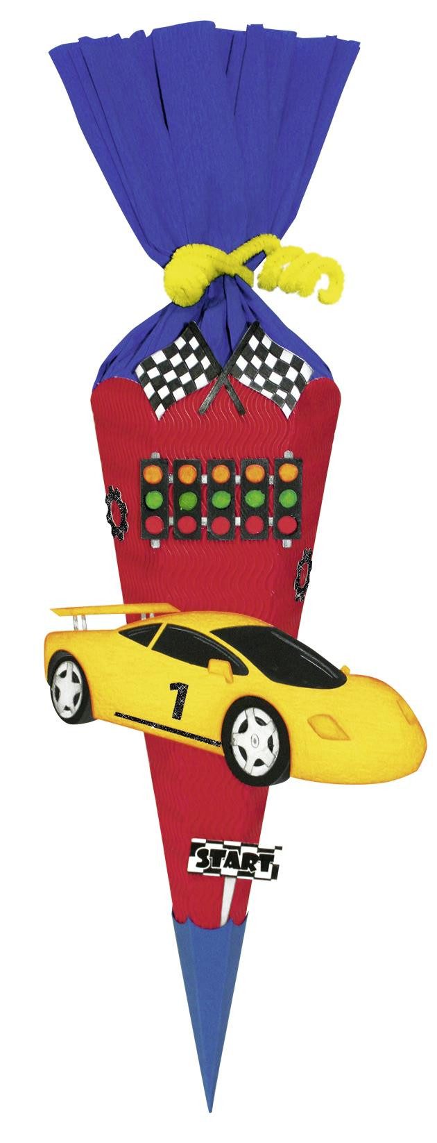 Bastelnaturmaterial URSUS Schultüten-Bastelset-Mini, Rennwagen - 40cm