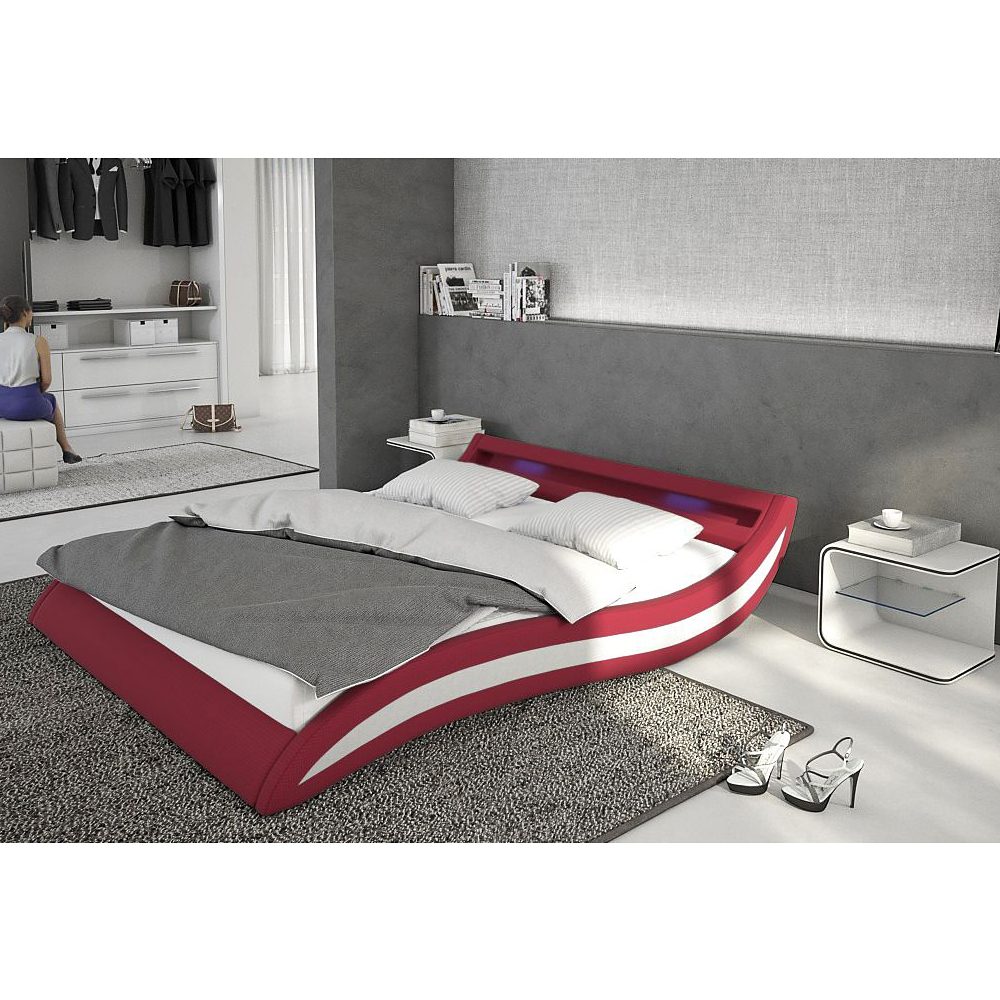 Polsterbett ACCENTOX in rot 