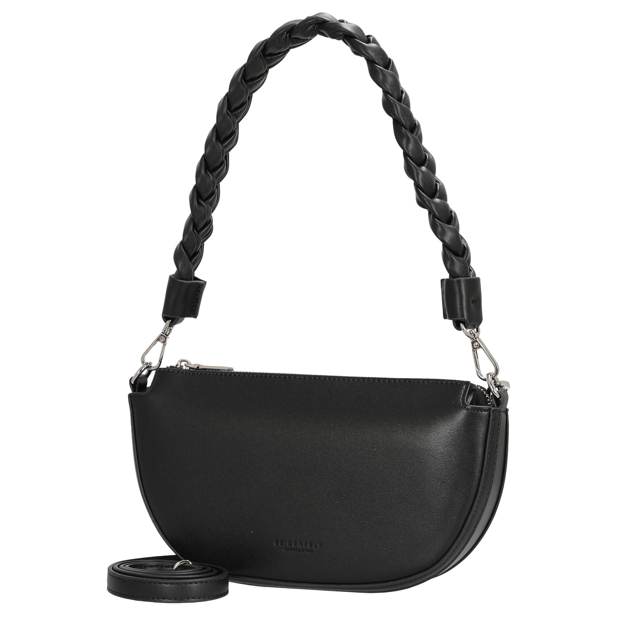 Seidenfelt Manufaktur Umhängetasche Melbu Halfmoon - Schultertasche 28 cm (black)