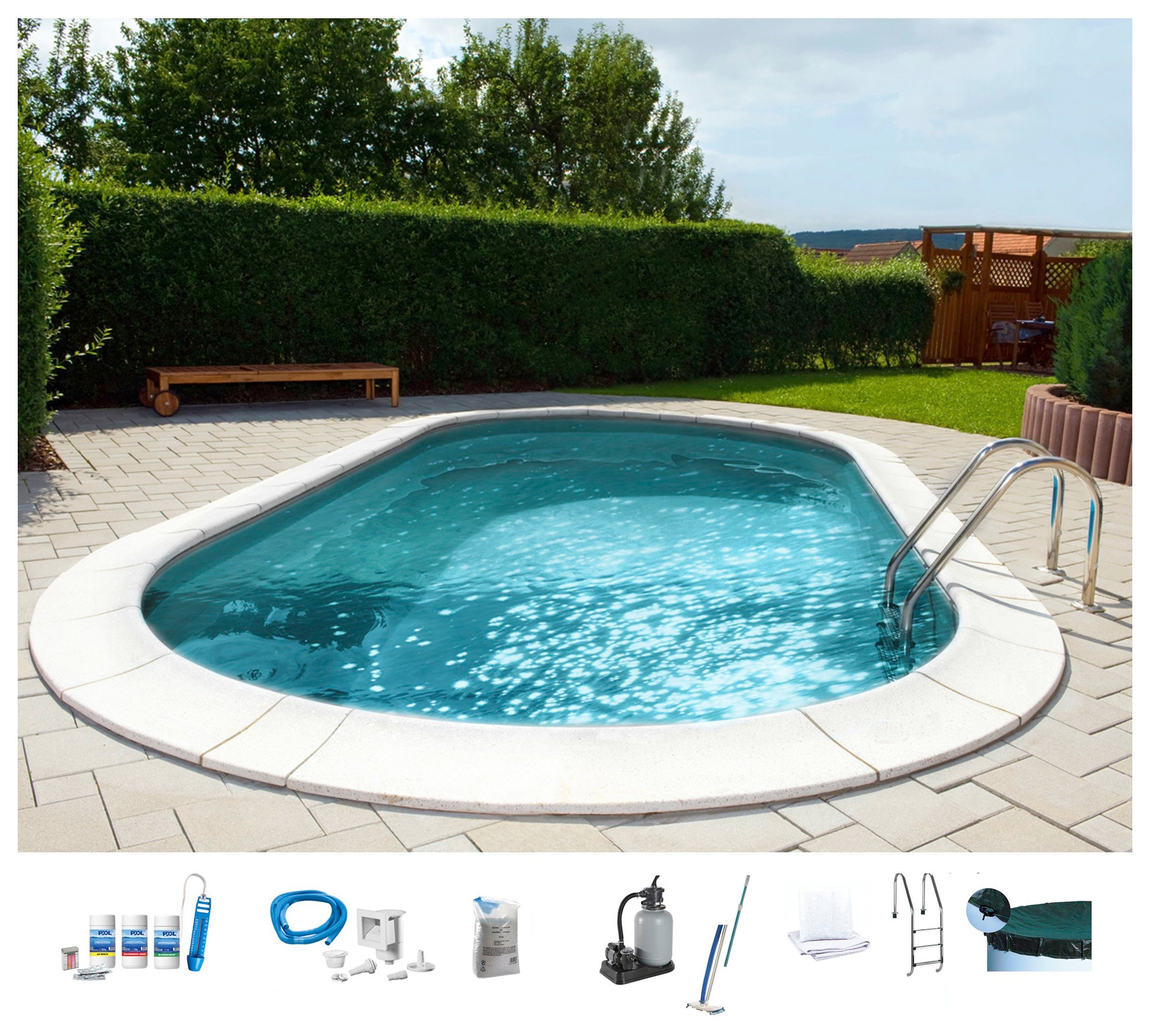 Ovalpool PREMIUM mit grauer Innenfolie