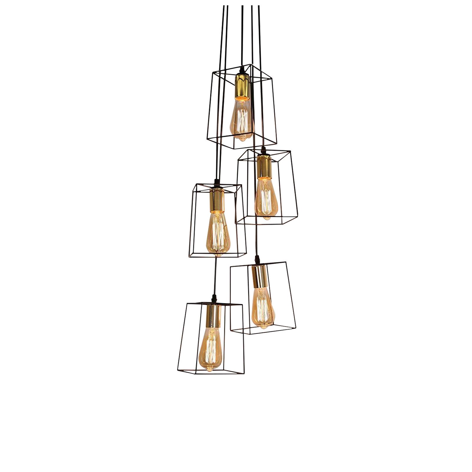 ZMH Pendelleuchte Vintage Hängelampe Esstisch 5 Flammig Höhenverstellbar E27, LED wechselbar