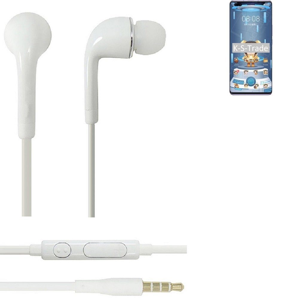 HTC Wildfire u mit weiß Headset (Kopfhörer Lautstärkeregler E3 für Mikrofon 3,5mm) K-S-Trade In-Ear-Kopfhörer