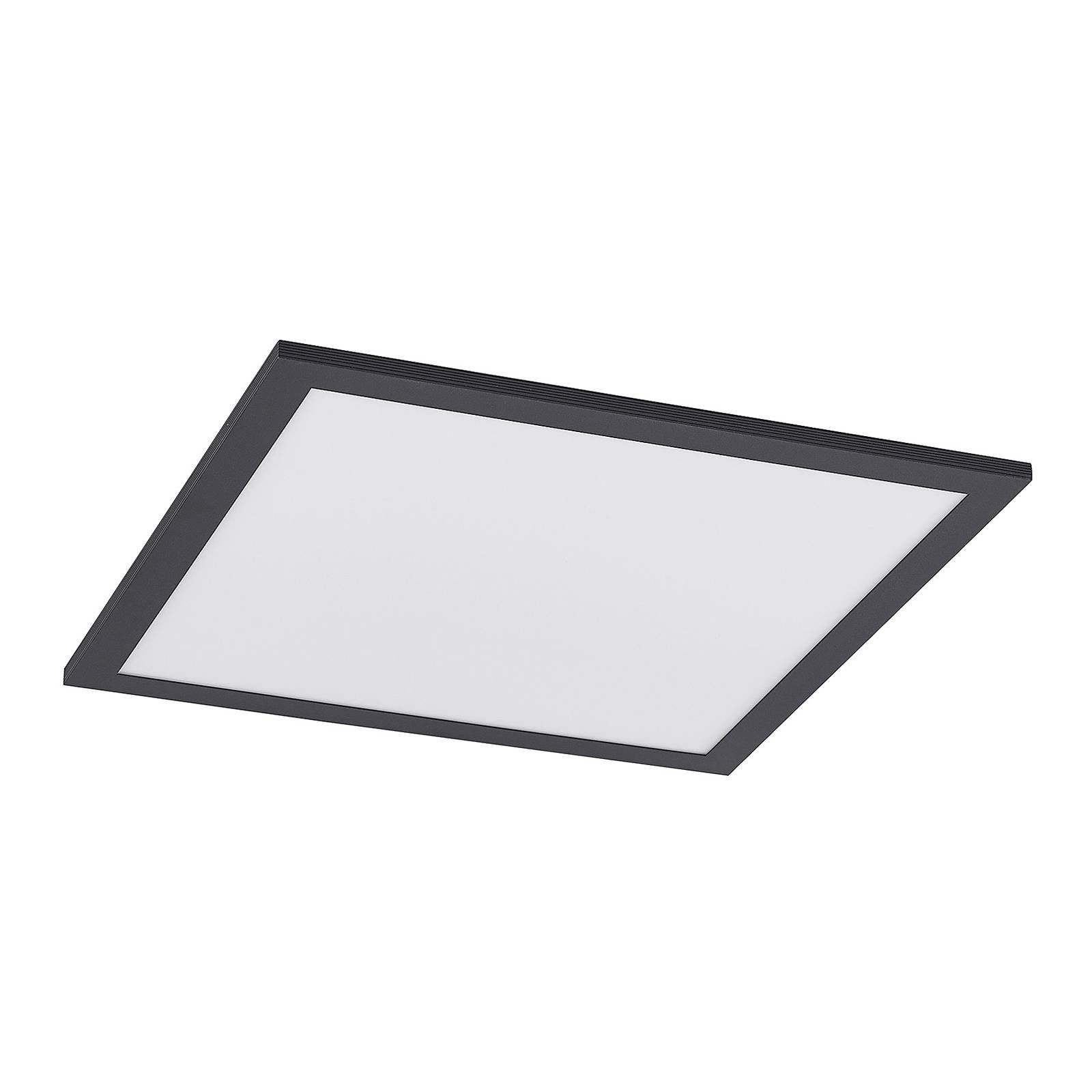 Lindby LED Panel Nelios, dimmbar, LED-Leuchtmittel fest verbaut, Farbwechsel warmweiß / tageslicht, Modern, Aluminium, Kunststoff, Schwarz, weiß, 1 flammig, inkl.