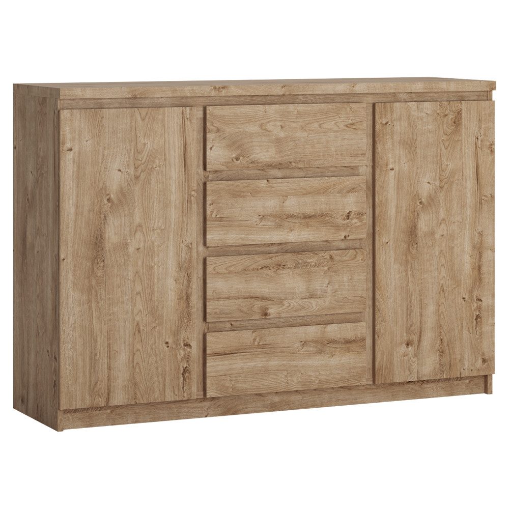 Lomadox Sideboard FORTALEZA-129, in Eiche Nb., 2 Türen, 4 Schubladen, B/H/T ca. 135,4/92,9/40 cm