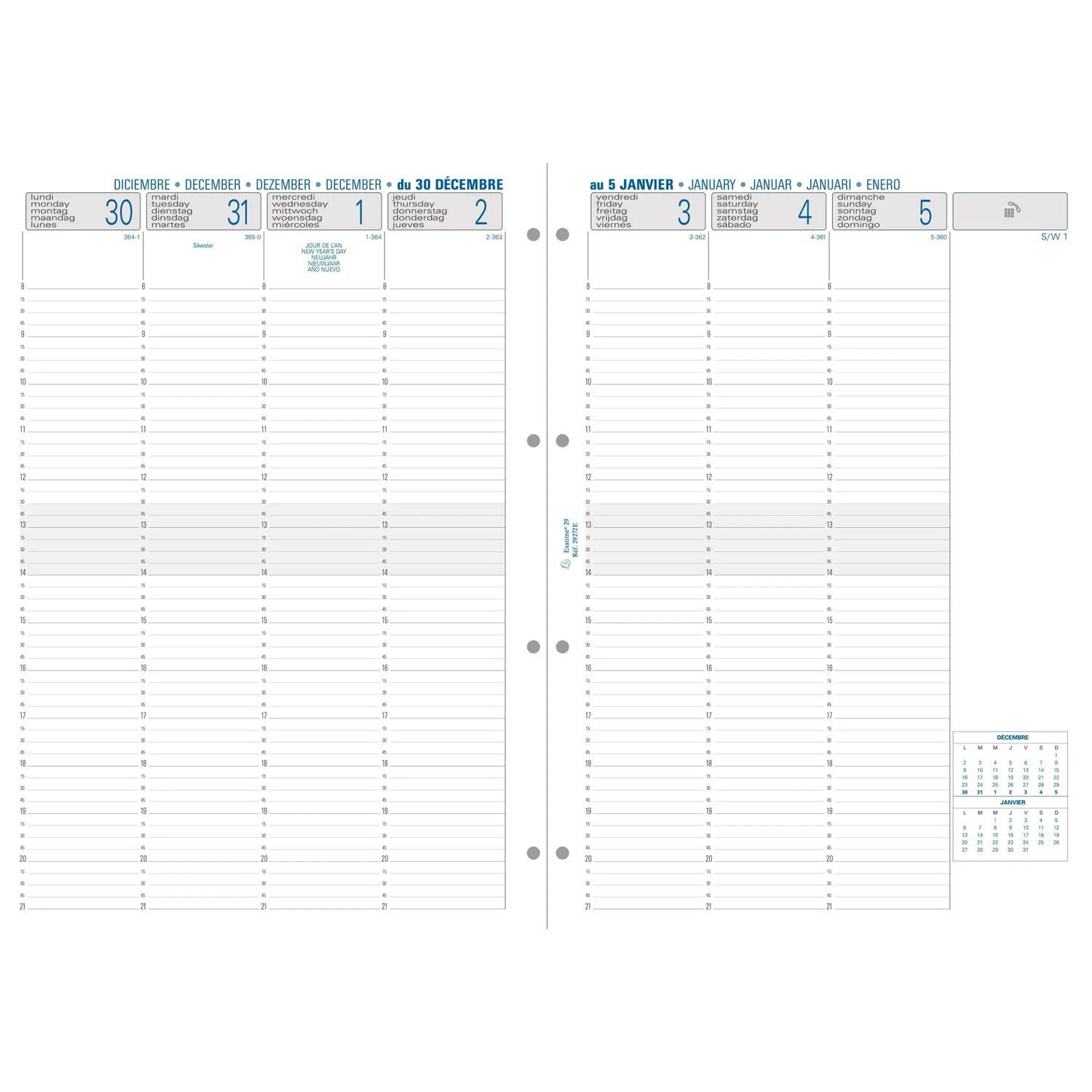 Quo Vadis Taschenkalender Kalender 1 Woche 2 Seiten senkrecht 2027