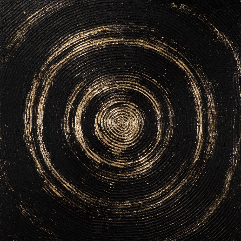 ArtUniverse Gemälde Leinwandbild Elegantes Mandala In Schwarz Gold 100 x 100 cm, Abstrakt