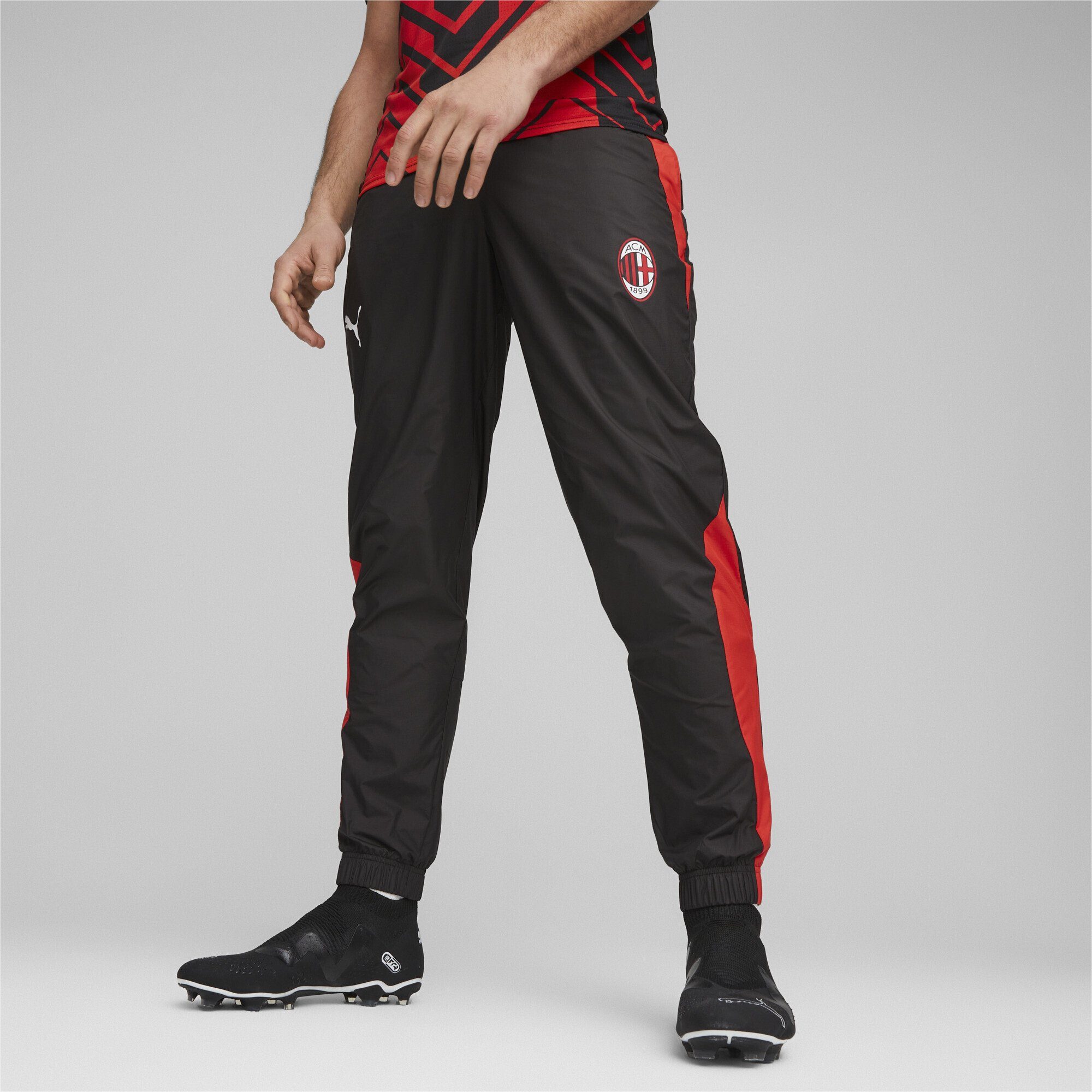 PUMA Sporthose AC Milan Hose All gewebte For Football Red Herren Prematch Black Time