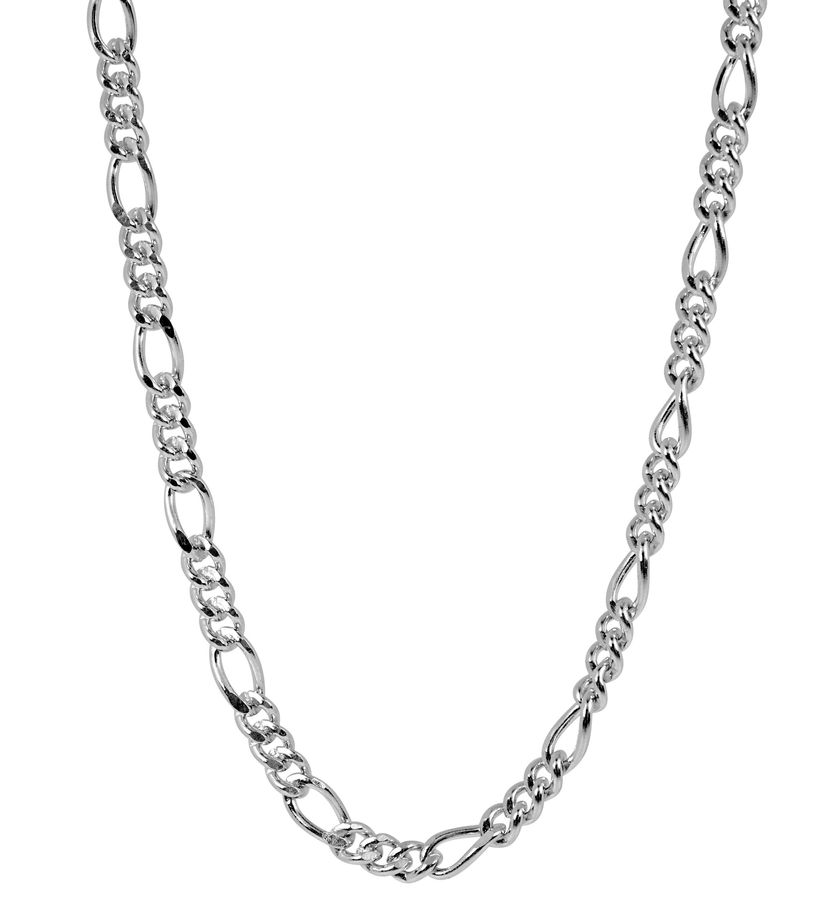 Sprezzi Fashion Silberkette Herren Halskette Figaro Silber aus 925 Sterling Silver (inkl. Geschenkbox geliefert), Sterling Silver